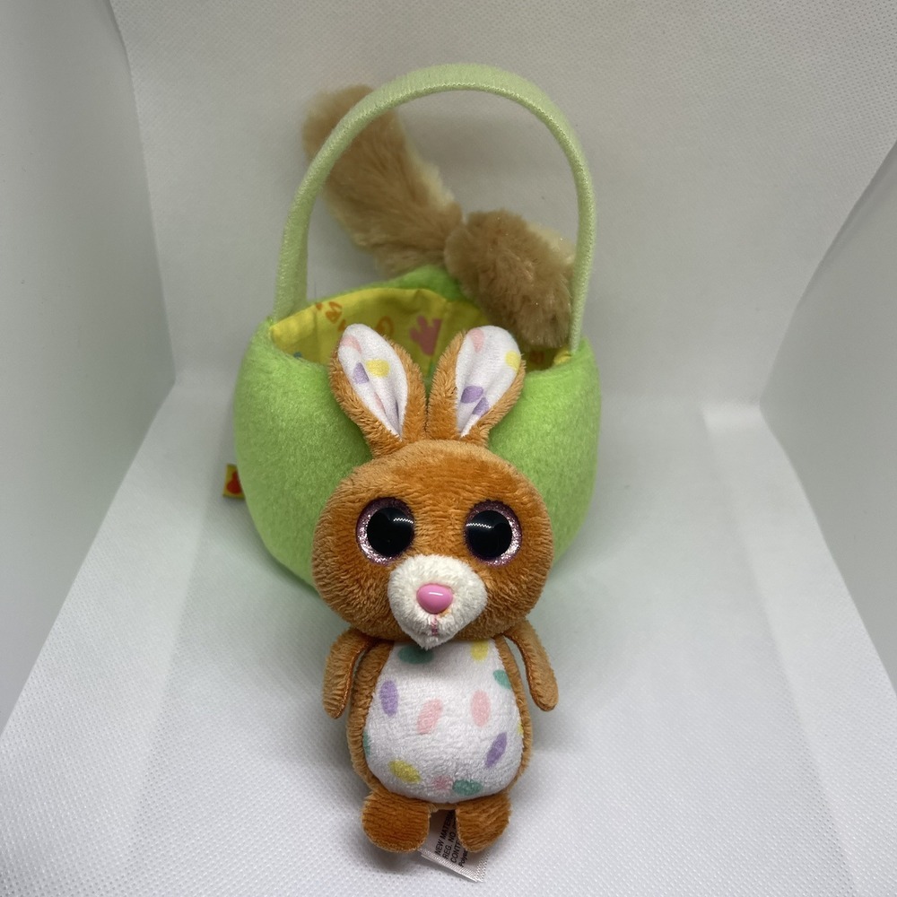 Build-a-Bear Bunny Rabbit Easter Basket 7" & Ty Basket Beanies - Picture 3 of 3